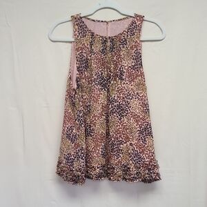 Joie Abdel Silk Floral Print Sleeveless Blouse - Pink/Jasmine